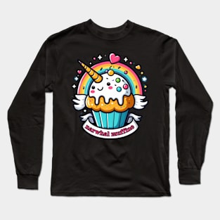 Muffin Munching Narwhal Long Sleeve T-Shirt